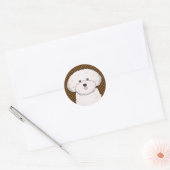 Sticker Rond Bichon Frise Chien Cartographie Paws (Enveloppe)
