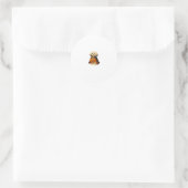 Sticker Rond Bichon Frisé Halloween Vampire Pup avec Citrouille (Sac)