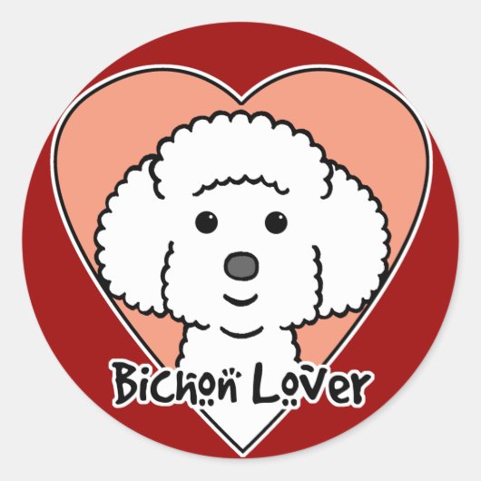 Sticker Rond Bichon Frise Lover (Devant)