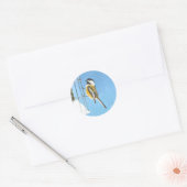 Sticker Rond Bickadee sur la peinture d'alimentation - Oiseaux (Enveloppe)