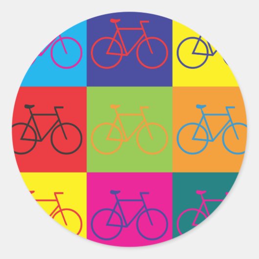 Sticker Rond Bicyclage Pop Art (Devant)