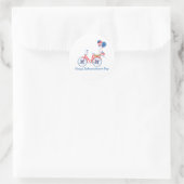 Sticker Rond Bicyclette blanc et bleu 4 juillet blanc rouge (Sac)
