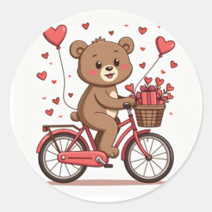 Sticker Rond Bicyclette d'équitation avec cadeaux en forme de c