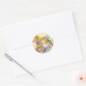 Sticker Rond Bicyclette et fleurs (Enveloppe)