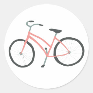 Sticker Rond Bicyclette néerlandaise rose