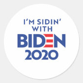 Sticker Rond BIDEN 2020 - Sidin' avec Biden (Devant)