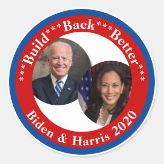Sticker Rond Biden et Harris - Construisez mieux 2020
