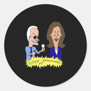Sticker Rond Biden Et Kamala-Harris Parodie