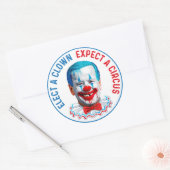 Sticker Rond Biden face clown anti Biden Pro Trump 2024 (Enveloppe)
