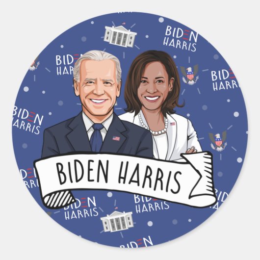 Sticker Rond Biden Harris (Devant)