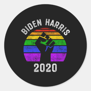 Sticker Rond Biden Harris 2020 Black Lives Problem Lgbt Gay Pri