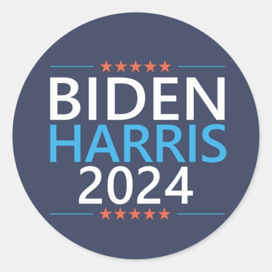 Sticker Rond Biden Harris 2024 pour l'élection présidentielle a (Devant)