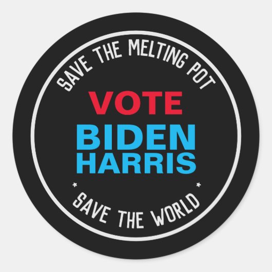 Sticker Rond Biden Harris 2024 Sauvez Le Pot De Fonte (Devant)