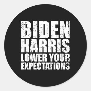 Sticker Rond Biden Harris Baissez Vos Attentes Vintage Repub
