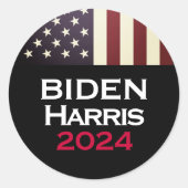 Sticker Rond BIDEN HARRIS Campagne 2024 (Devant)