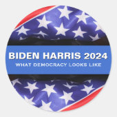 Sticker Rond BIDEN HARRIS Campagne Démocratique 2024 (Devant)