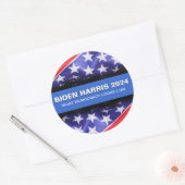 Sticker Rond BIDEN HARRIS Campagne Démocratique 2024 (Enveloppe)