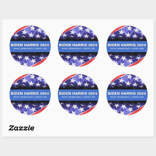 Sticker Rond BIDEN HARRIS Campagne Démocratique 2024 (Feuille)