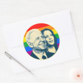 Sticker Rond Biden Harris Rainbow Pride (Enveloppe)
