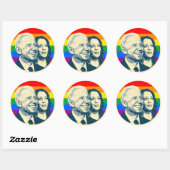 Sticker Rond Biden Harris Rainbow Pride (Feuille)