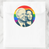 Sticker Rond Biden Harris Rainbow Pride (Sac)