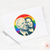 Sticker Rond Biden Harris Rainbow Pride (Enveloppe)
