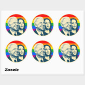 Sticker Rond Biden Harris Rainbow Pride (Feuille)