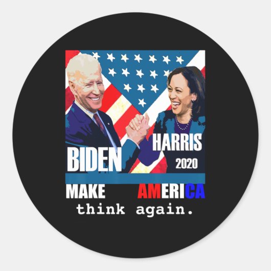 Sticker Rond Biden Kamala Harris (Devant)