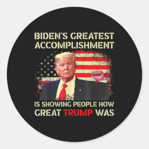 Sticker Rond Bidens Amusants Plus Grande Réussite Montre Tr