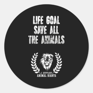 Sticker Rond Bien-Être animal Je soutiens les droits des animau