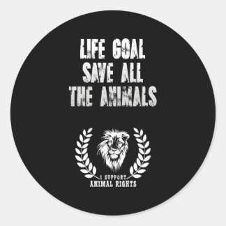 Sticker Rond Bien-Être animal Je soutiens les droits des animau