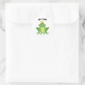Sticker Rond Bien Fait ! Grenouille couronnée. Texte modifiable (Sac)