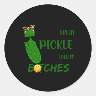 Sticker Rond Bien Peins-Moi Vert Et Appelle-Moi Une Boulette Pa