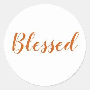 Sticker Rond Bienheureux épice orange script moderne thanksgivi