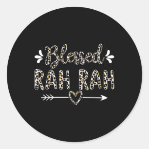 Sticker Rond Bienheureux Rah Rah Grand-mère Mignonne Leopard M