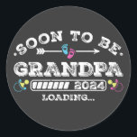 Sticker Rond Bientôt être Grand-père 2024 Chargement<br><div class="desc">Bientôt être Grand-père 2024 Chargement Promoté à Grand-père Funny Crew Graphic design Cadeau Classic Round Stickers Classic Collection.</div>
