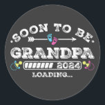 Sticker Rond Bientôt être Grand-père 2024 Chargement<br><div class="desc">Bientôt être Grand-père 2024 Chargement Promoté à Grand-père Funny Crew Graphic design Cadeau Classic Round Stickers Classic Collection.</div>
