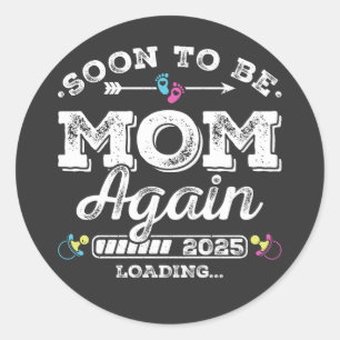 Sticker Rond Bientôt être maman de nouveau 2025 Chargement