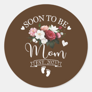 Sticker Rond Bientôt Être Maman Est 2023 Grossesse Faire-part