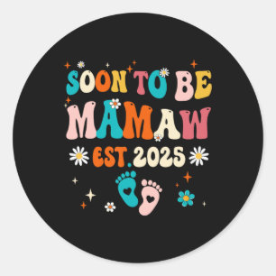 Sticker Rond Bientôt Être Mamaw Est 2025 Faire-part de grossess
