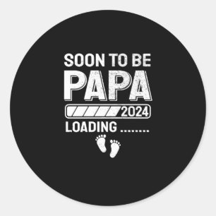 Sticker Rond Bientôt Être Papa Pour Être Faire-part Grossesse