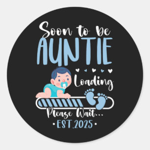 Sticker Rond Bientôt Être Tante 2025 Chargement Cute Ba