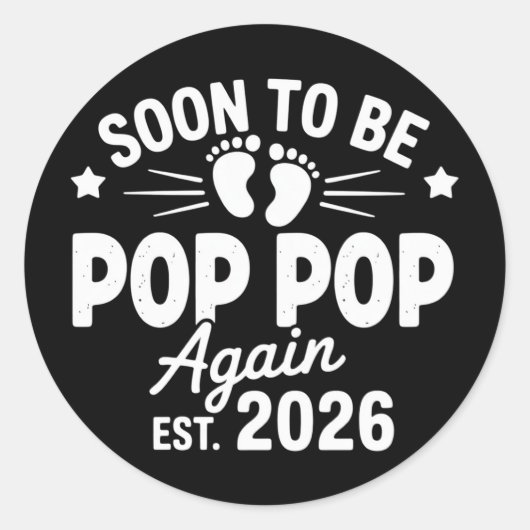 Sticker Rond Bientôt futur papy papy encore une fois établ. 202 (Devant)