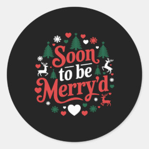 Sticker Rond Bientôt, Joyeux Noël Engagé Couple Matchi