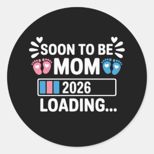 Sticker Rond Bientôt Maman 2026 Annonce de Grossesse en Attente
