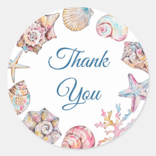 Sticker Rond Bientôt sous l'océan Merci pour cette Baby Shower