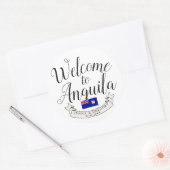 Sticker Rond Bienvenue à Anguilla | Destination Faveur Mariage (Enveloppe)