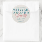 Sticker Rond Bienvenue à bord de la fête - Lancement militaire  (Sac)