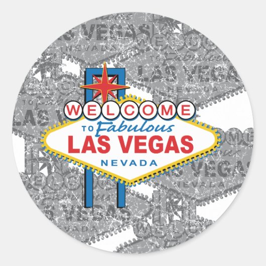 Sticker Rond Bienvenue à Fabulous Las Vegas (Devant)
