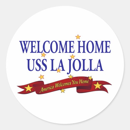 Sticker Rond Bienvenue à la maison USS La Jolla (Devant)